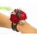 Red Rose Corsage on Ribbon. 